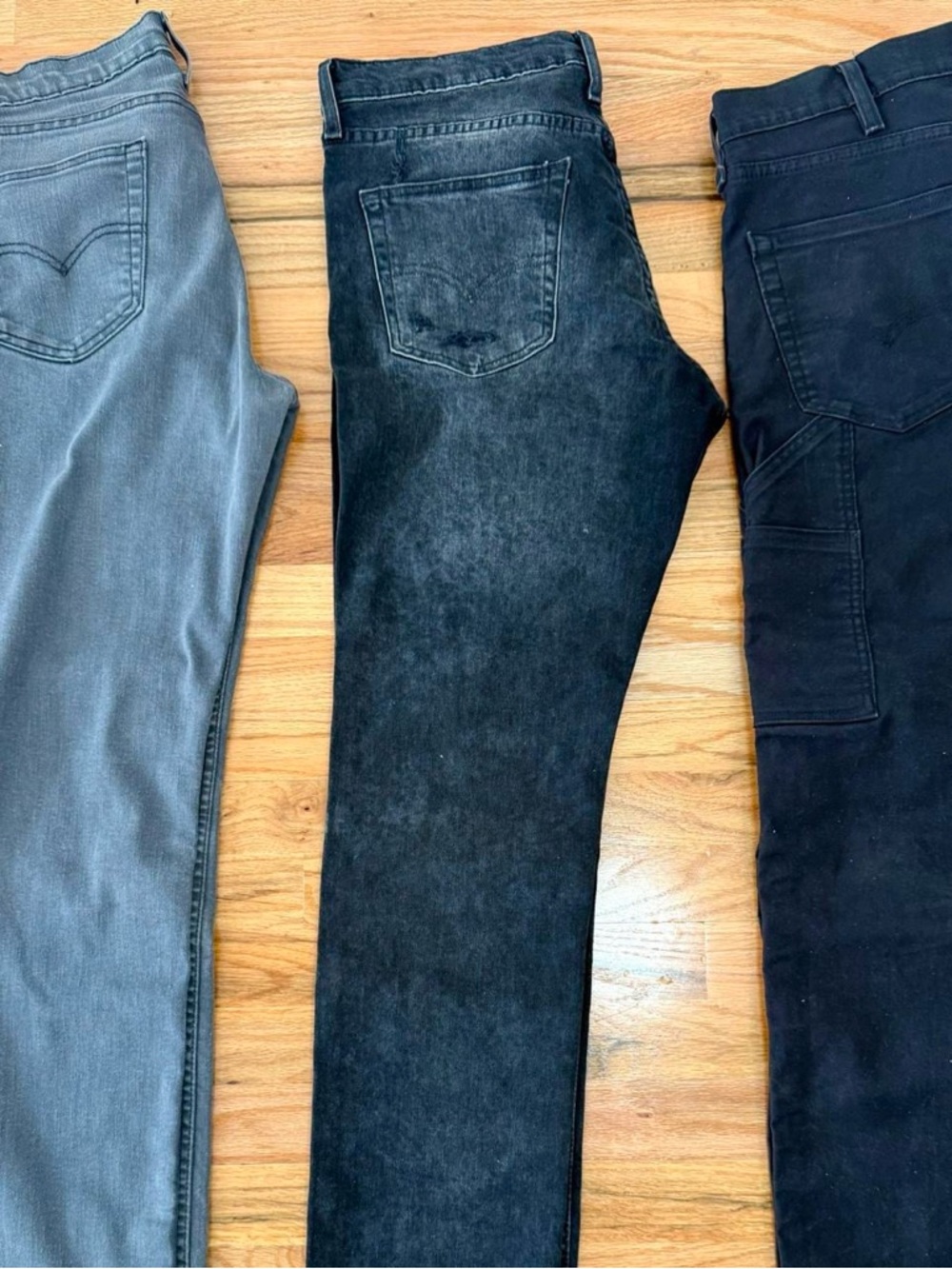 Three-tone Levi’s 511 Slim Straight Jeans Trio — Gray, Washed Black, Dark Black